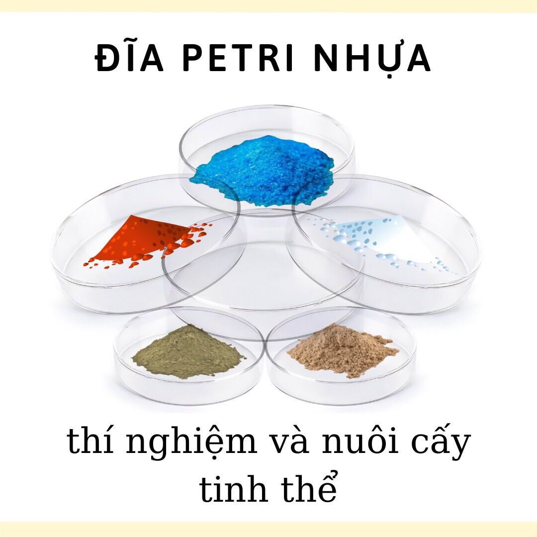 1 cái- Đĩa Petri nhựa dùng để nuôi mầm tinh thể đẹp đường kính 90mm
