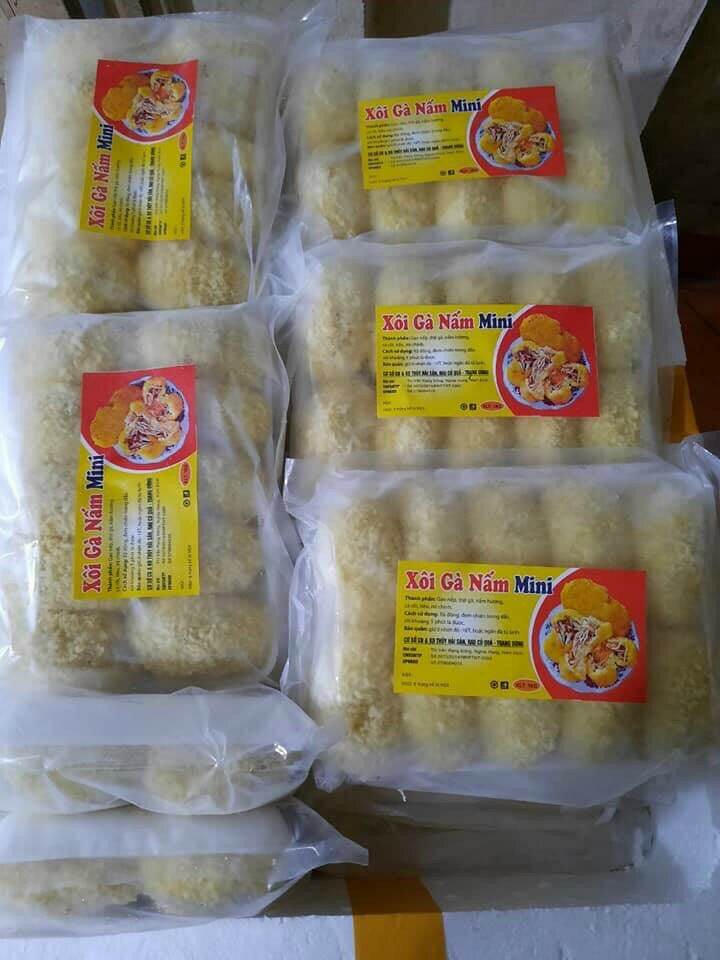 xôi gà nấm mini