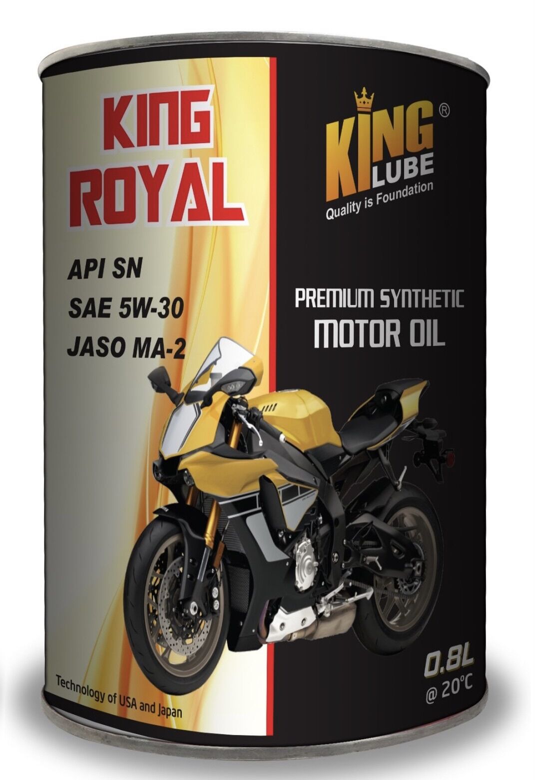 [HCM]Dầu tổng hợp cao cấp KING ROYAL API SN - SAE 5W-40 JASO MA-2 - 800ml dành cho moto xe máy phân khối lớn.