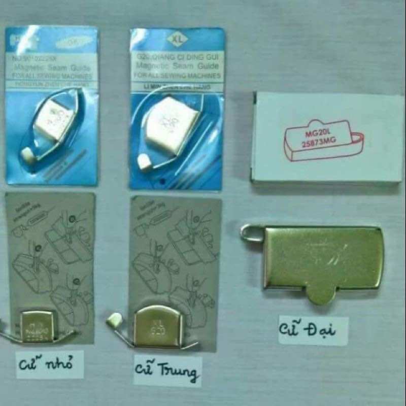 Cữ nam châm canh lề đường thẳng dùng cho các loại máy may, có 3 cỡ để chọn lựa