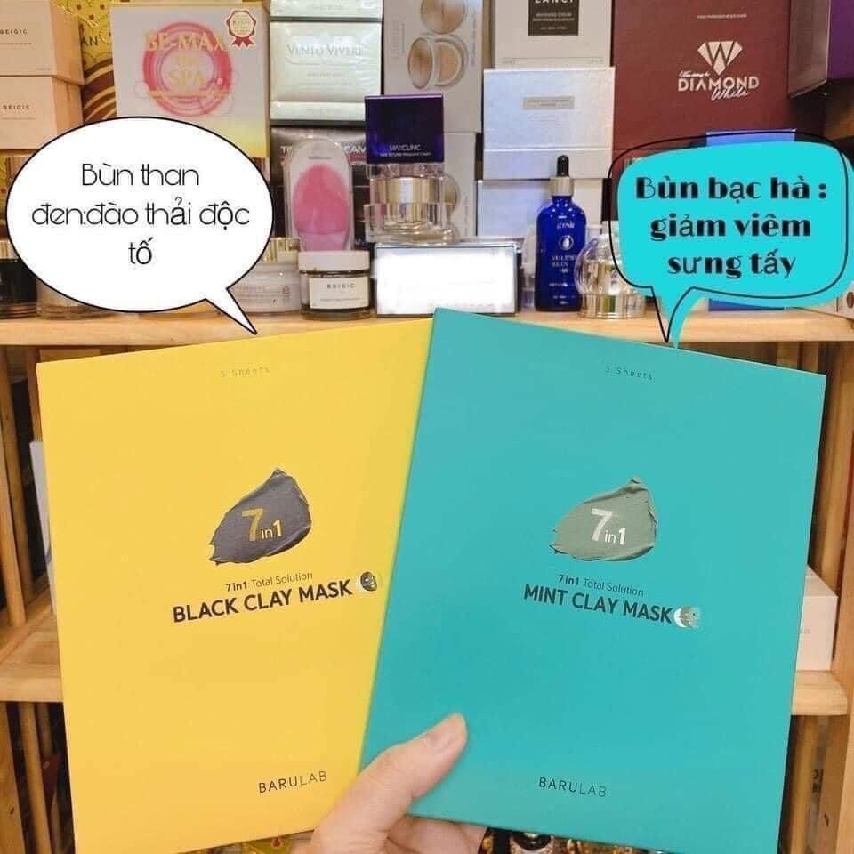 MẶT NẠ ĐẤT SET BLACK CLAY MASK 7 in 1 BARULAB