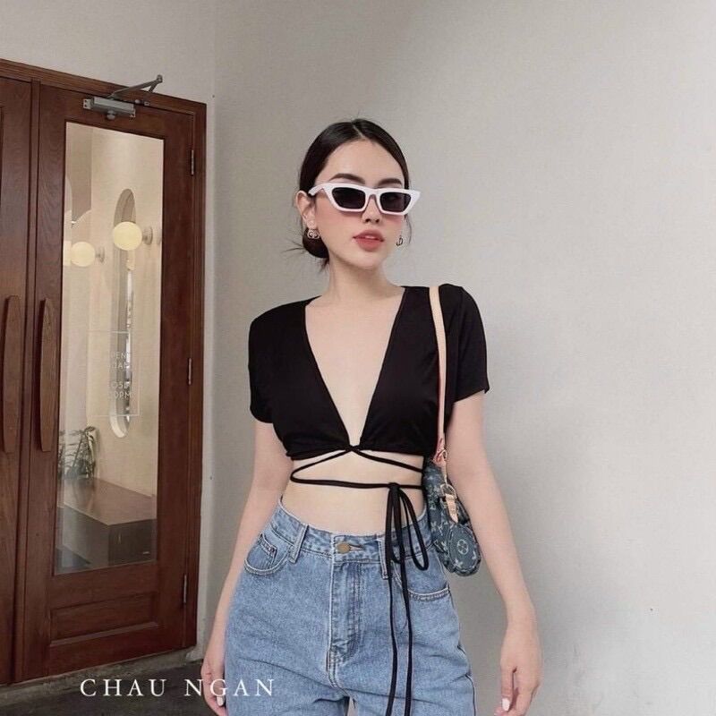 [HCM]ÁO CROPTOP QUẤN DÂY MẶC 2 KIỂU