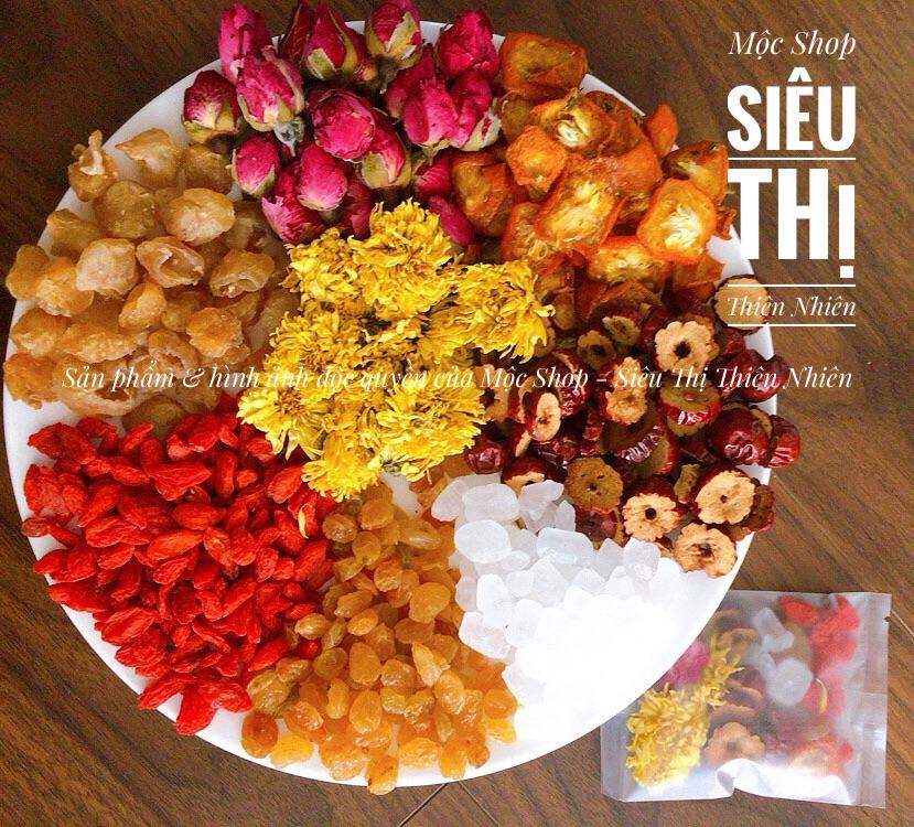 Trà dưỡng nhan quý phi(hoa hồng,cúc,long nhãn,táo đỏ, kỳ tử,nho,quất..)