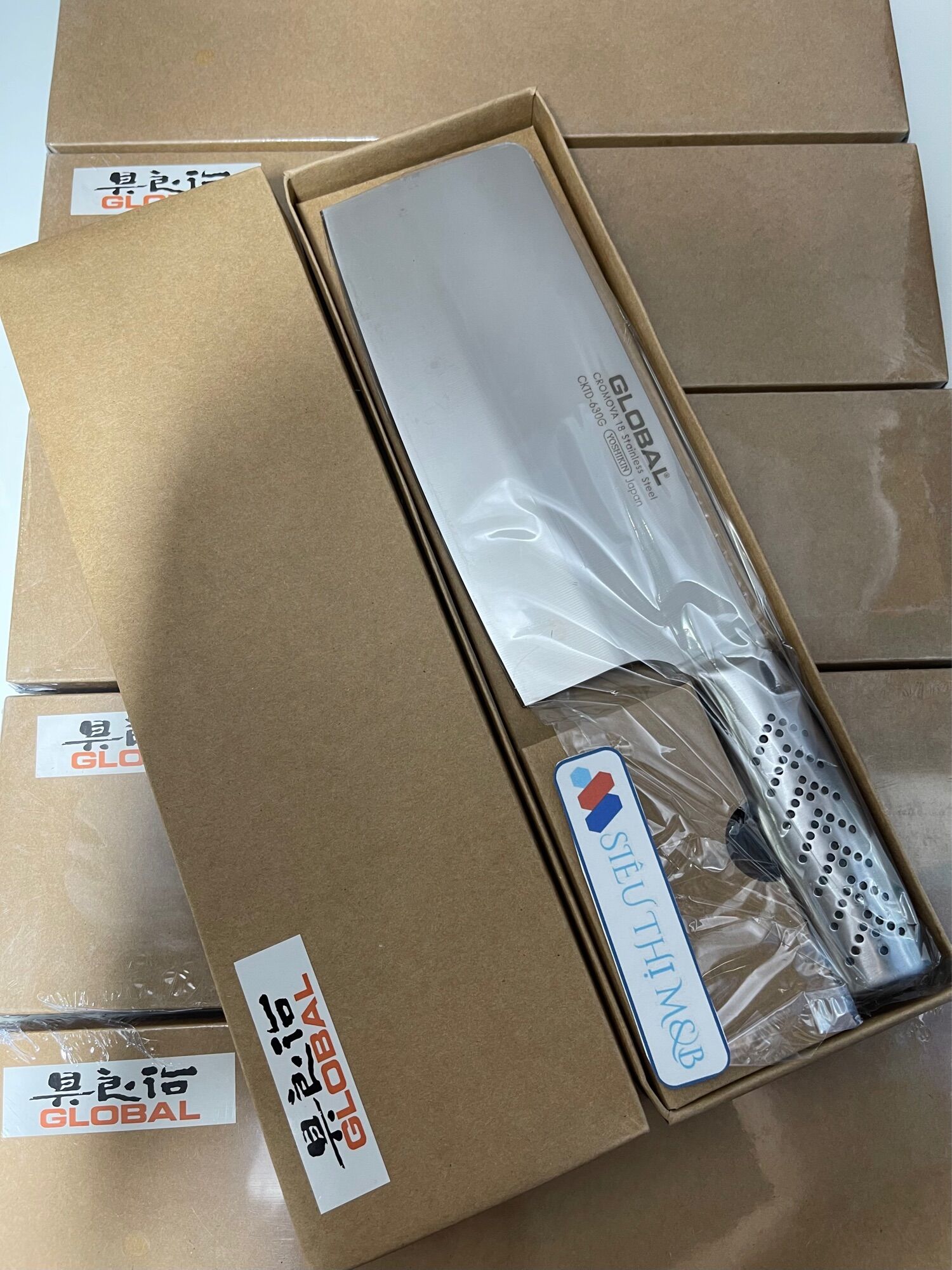Dao chặt xương -g50 nhật bản global yoshikin cao cấp.dao bếp nhật-thép không gỉ cromova-18- cán đúc nguyên khối -dao thái-dao gọt và dao chính hãng