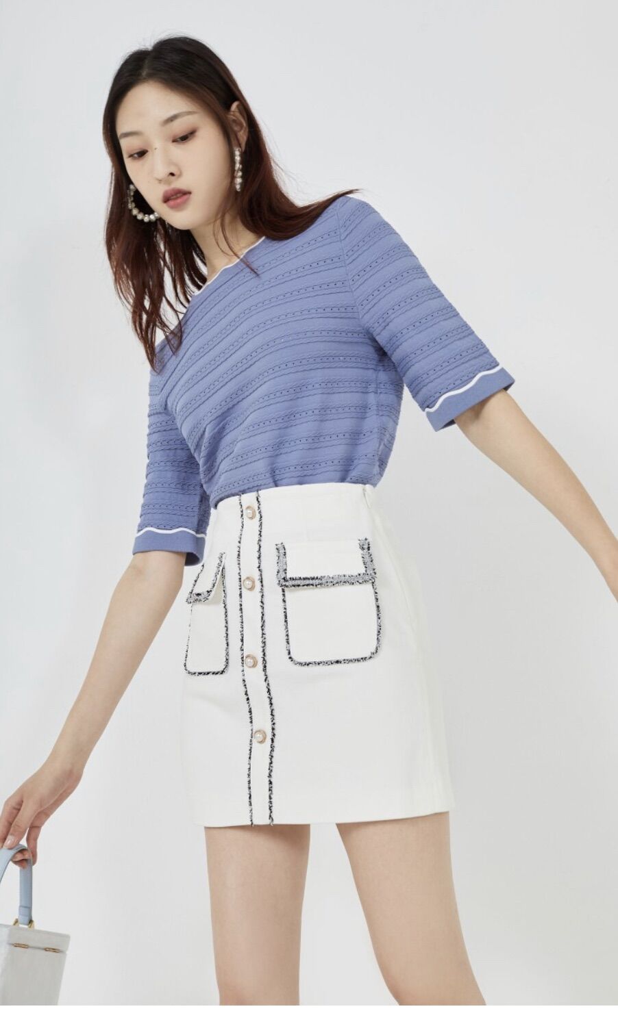 Vero moda áo croptop dệt kim co giãn dáng rộng new tem tag