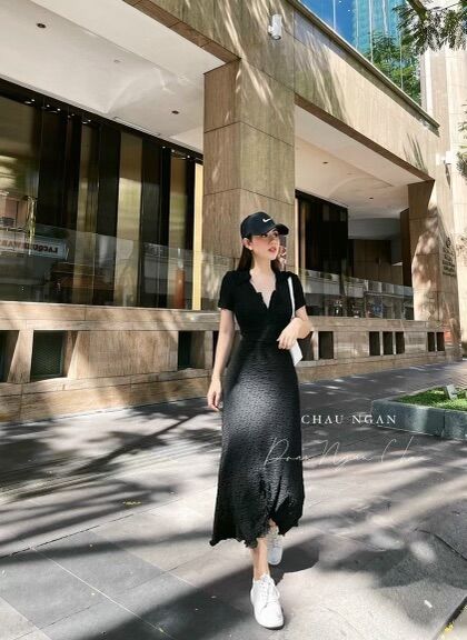 váy xốp dáng ôm có cổ🌸đầm body xốp nữ🌸(freeship)