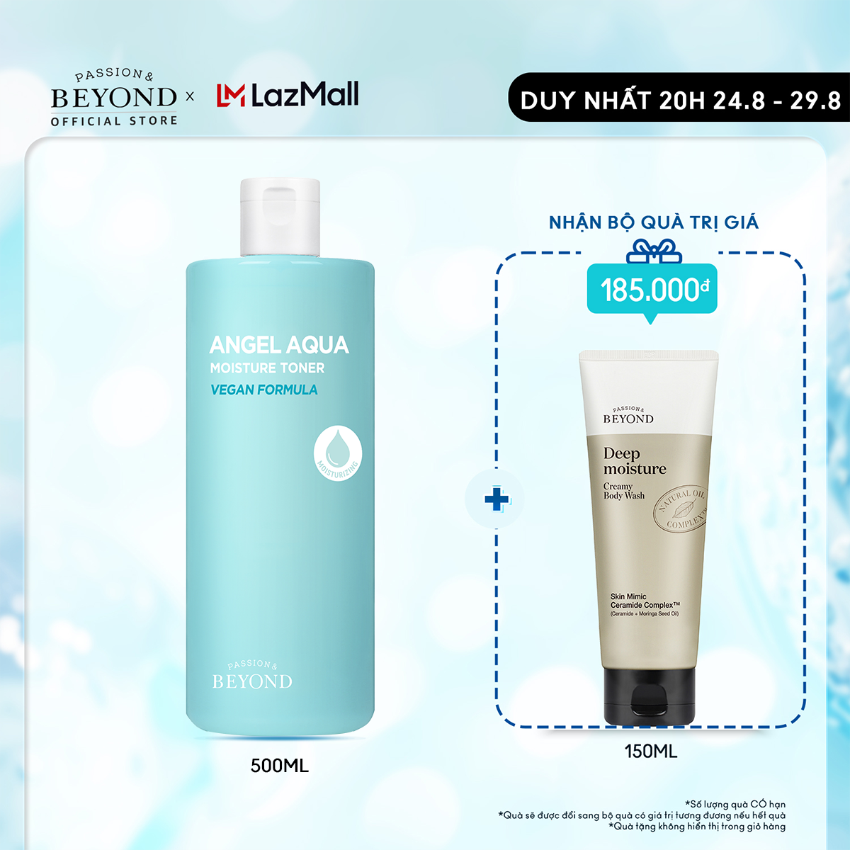Nước hoa hồng dưỡng ẩm Beyond Angel Aqua Moisture Toner 500ml