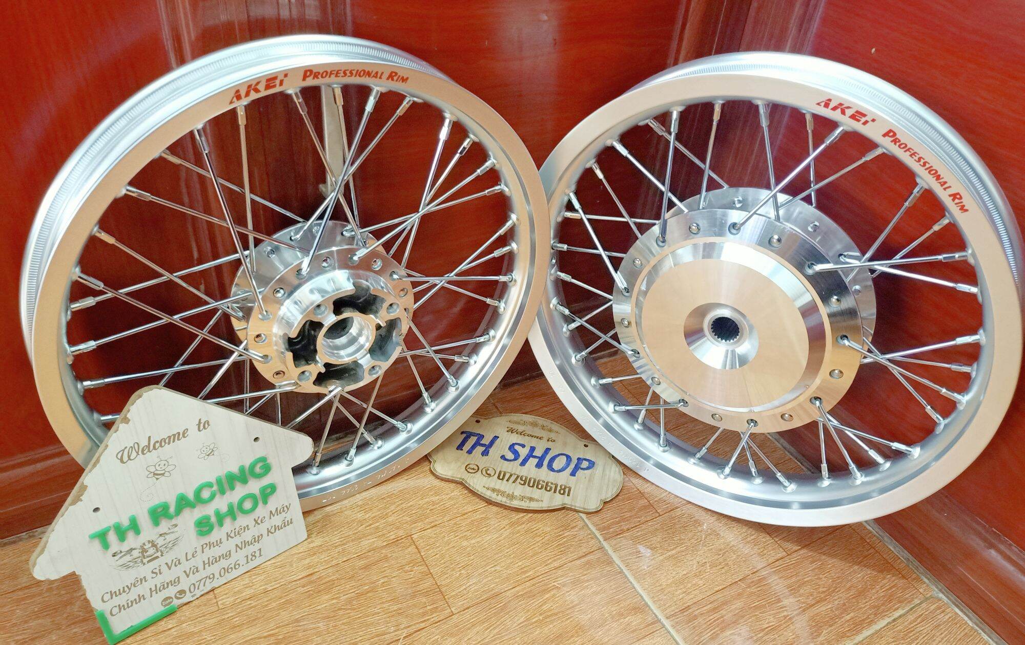 Bánh căm vario click thái mio vision luvias airblade novo niềng akei 14 trắng bạc nhập khẩu gắn vừa không chế
