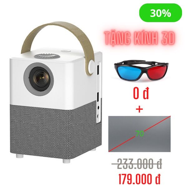 [Combo Khuyến Mãi] Máy Chiếu Mini X8 + Màn Chiếu 70inch