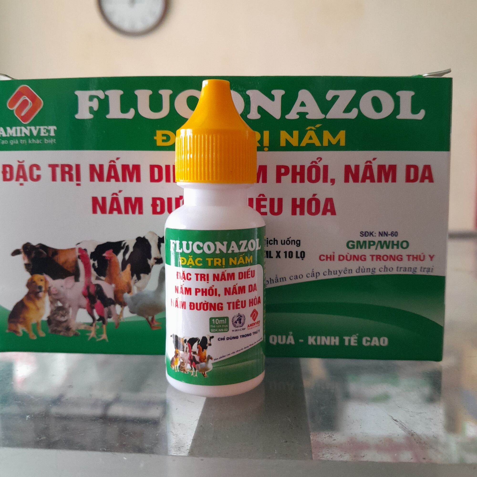 Fluconazol 10ml Nấm phổi, nấm hầu, nấm cóc hầu gà, ngan