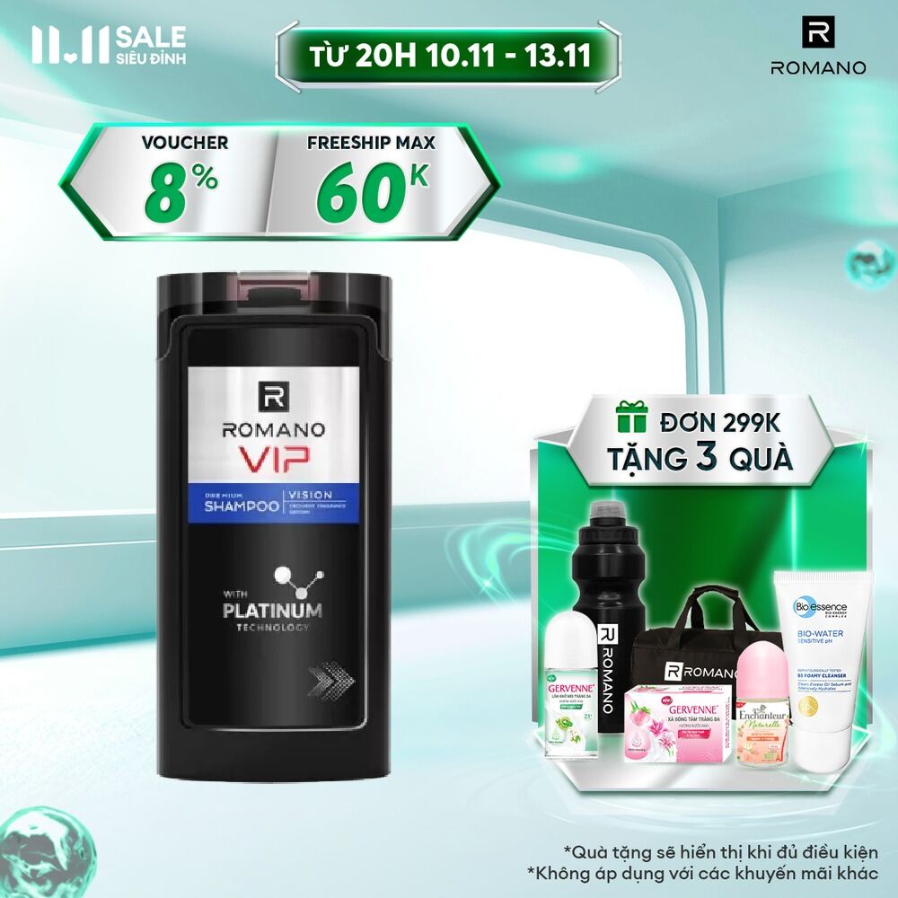Dầu gội cao cấp Romano VIP Vision sang trọng cuốn hút 180g
