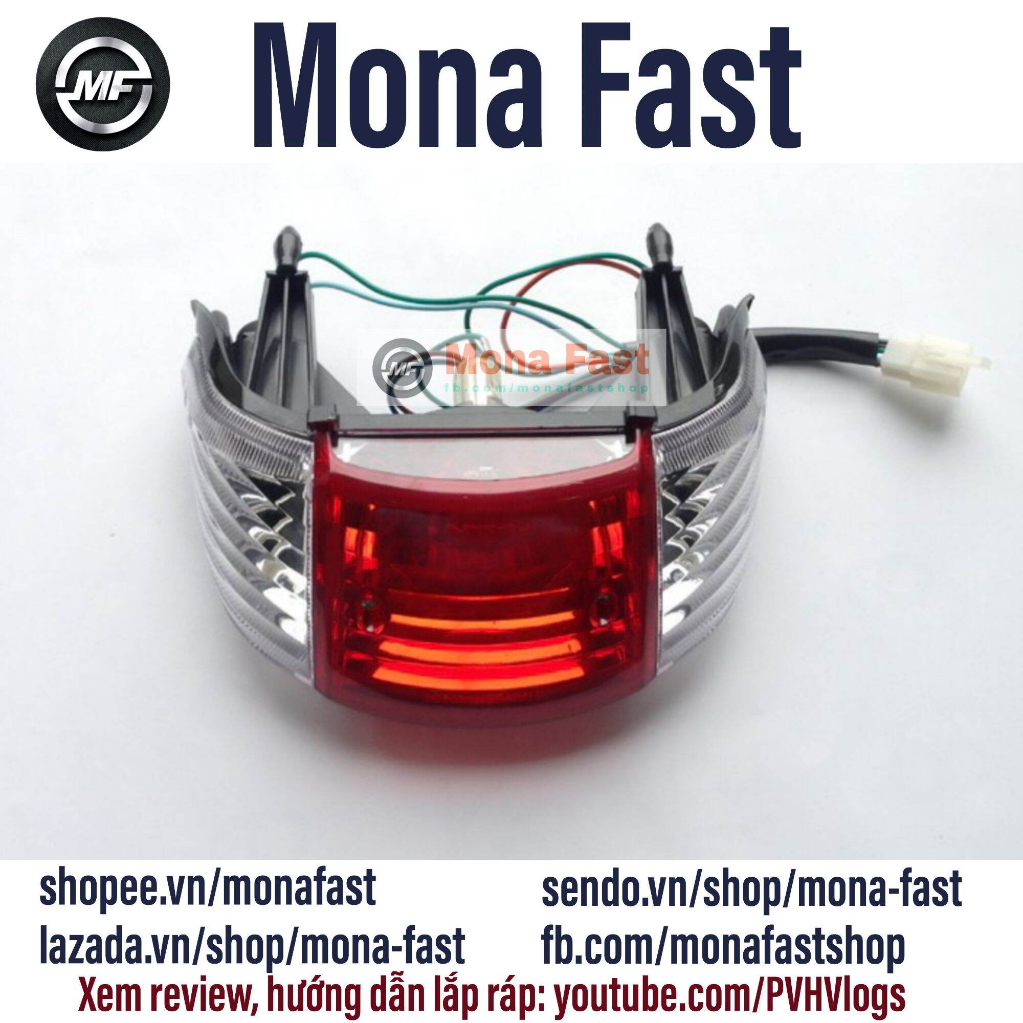 Cụm đèn hậu xe Wave, cụm đèn đuôi xe wave, bộ đèn hậu wave