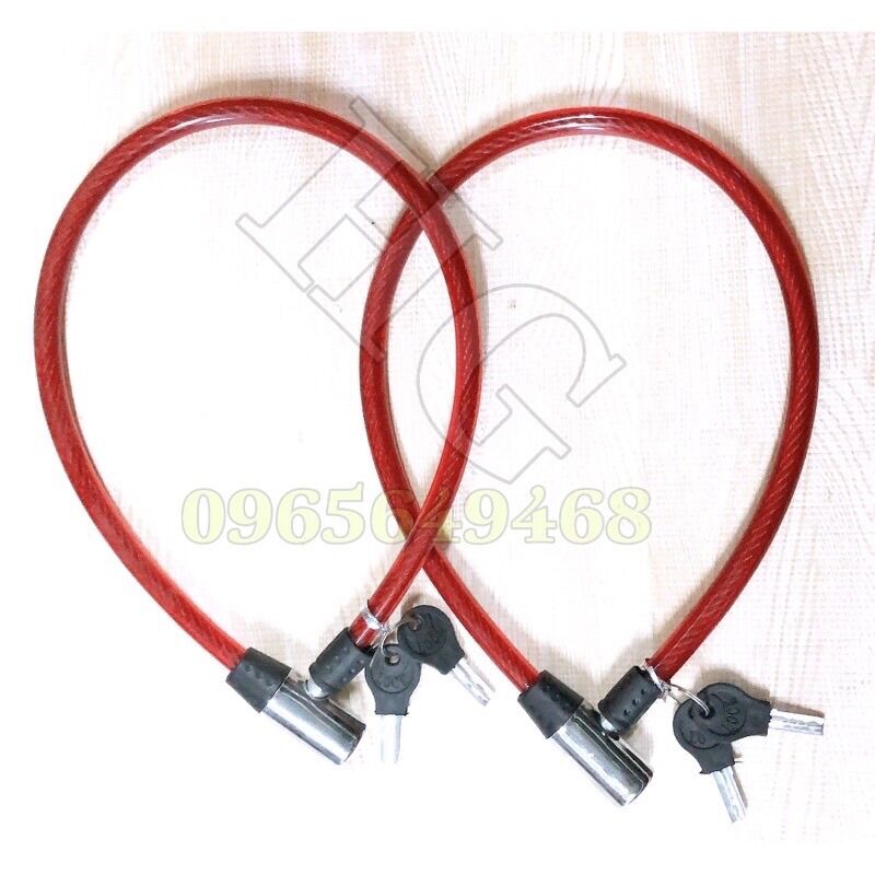 Khoá dây cáp chống trộm, kèm 2 chìa, chống cắt xe máy, xe đạp, nhà cửa
