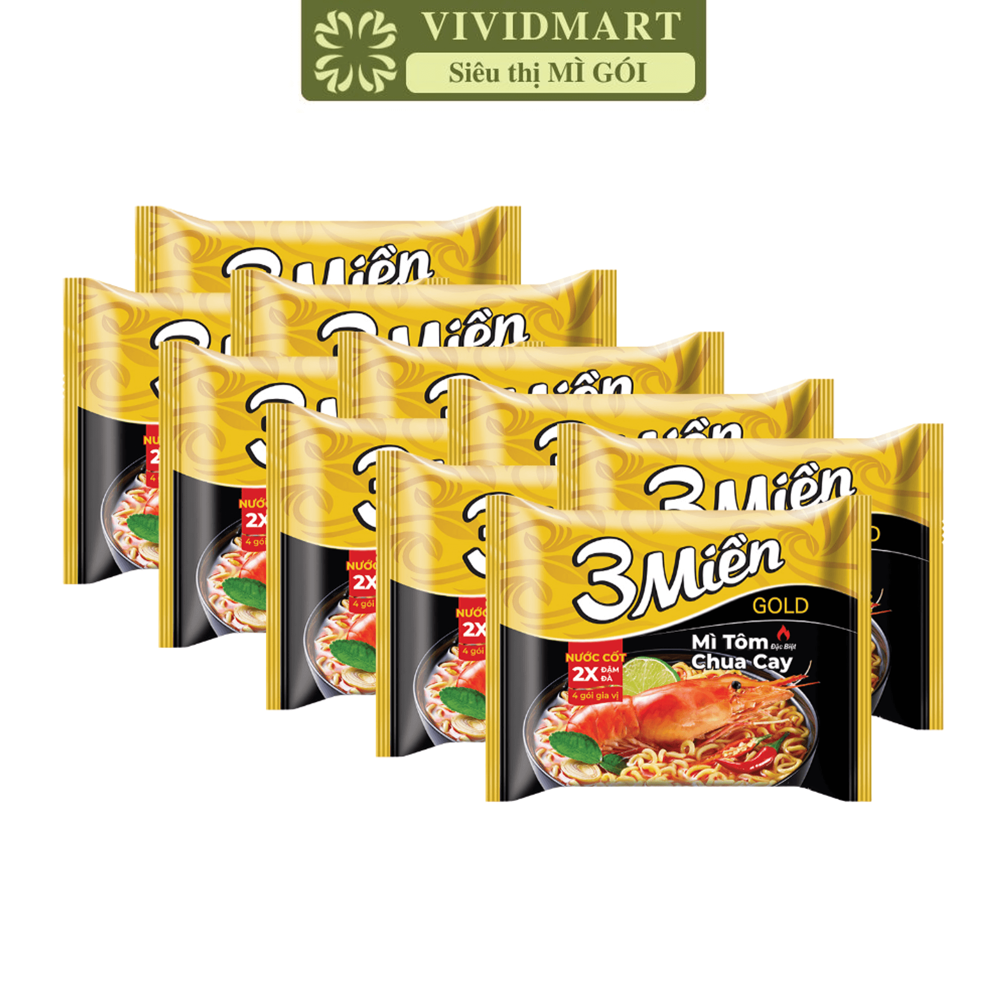 - uniben - 3 mien gold instant noodle 4 flavours: special sour and spicy shrimp sauce flavour, stew beef with herbs flavour, thai sour and spicy taste flavour, hot&spicy instant noodle with 3 levels