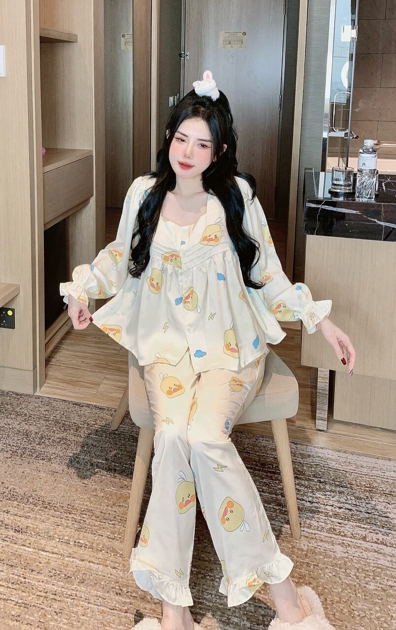 [HOT] BỘ LỤA NGỌC TRAI HOẠ TIẾT CUTE ,SIZE 40-60KG