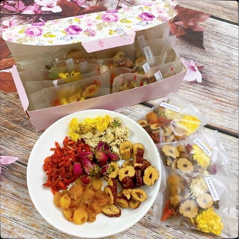 Hộp 10 gói Trà Dưỡng Nhan (long nhãn, kỷ tử, táo đỏ, hoa hồng, hoa cúc..)