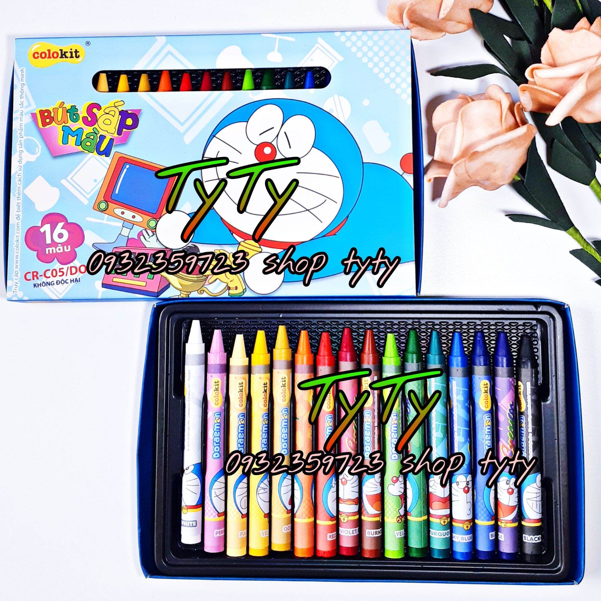 1 Hộp 16 Cây Viết Sáp Màu CoLoKid Không Độc Hại Dành Cho Bé Thỏa Sức Sáng Tạo