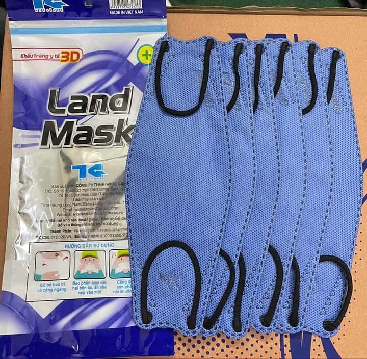 Khẩu trang 3D Land Mask 1 Túi 6 chiếc - ( LOẠI TÚI XANH ) Loại 4D KF94 Kiểu Hàn Quốc