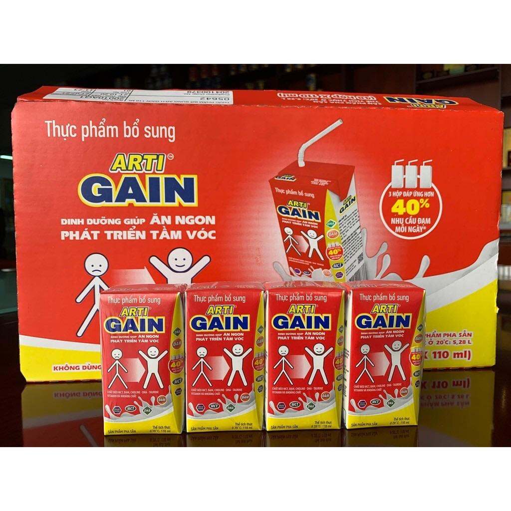 Thùng Sữa Arti Gain đỏ 180ml -Tăng cân hiệu quả