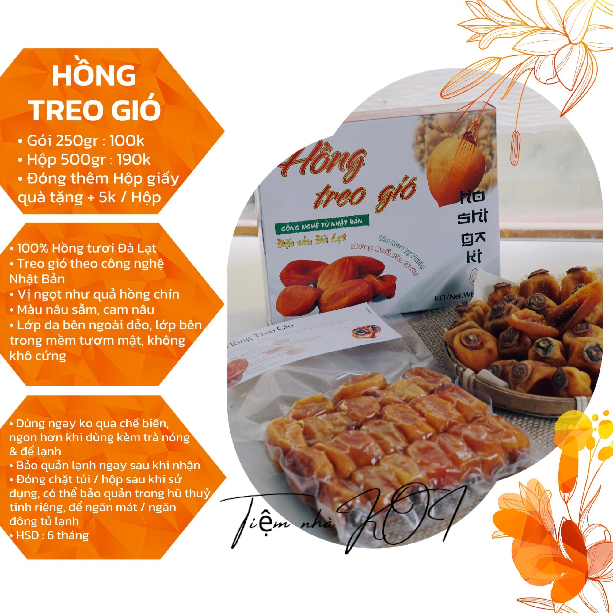 Hồng treo gió / 500gr - đặc sản đà lạt