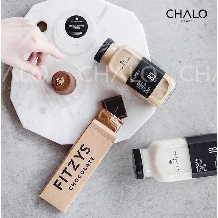 Combo 5 chai thuỷ tinh vuông 350ml