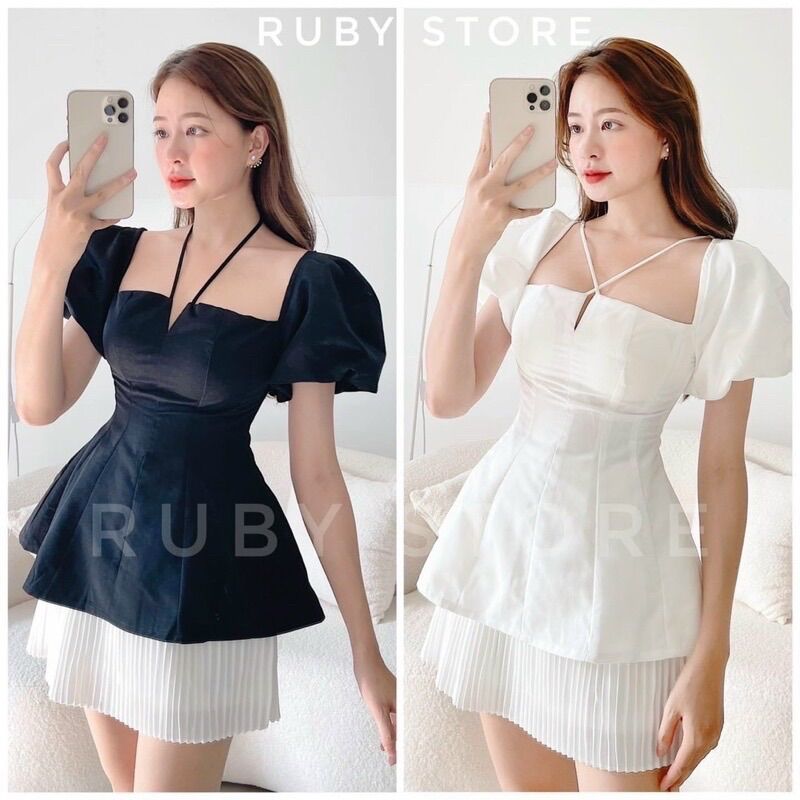 (SHOP TÁO ĐỎ BIGSIZE 50kg đến 90kg) áo kiểu đan dây cổ tay phồng