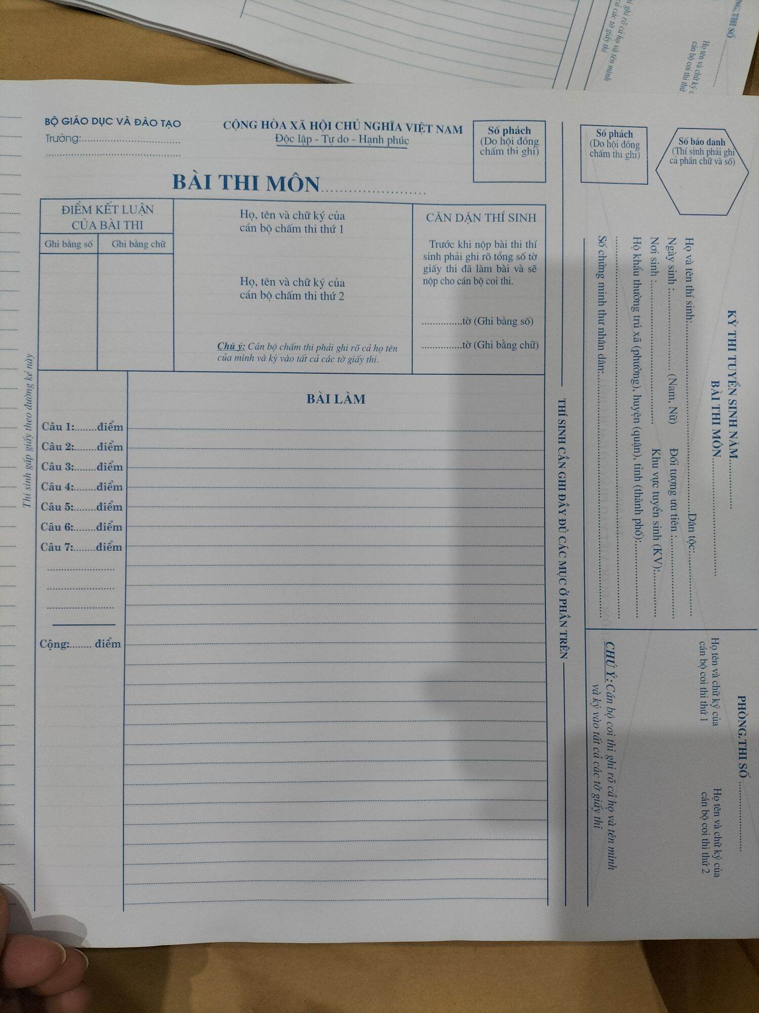 Giấy thi a3 (100 tờ) -0974009169