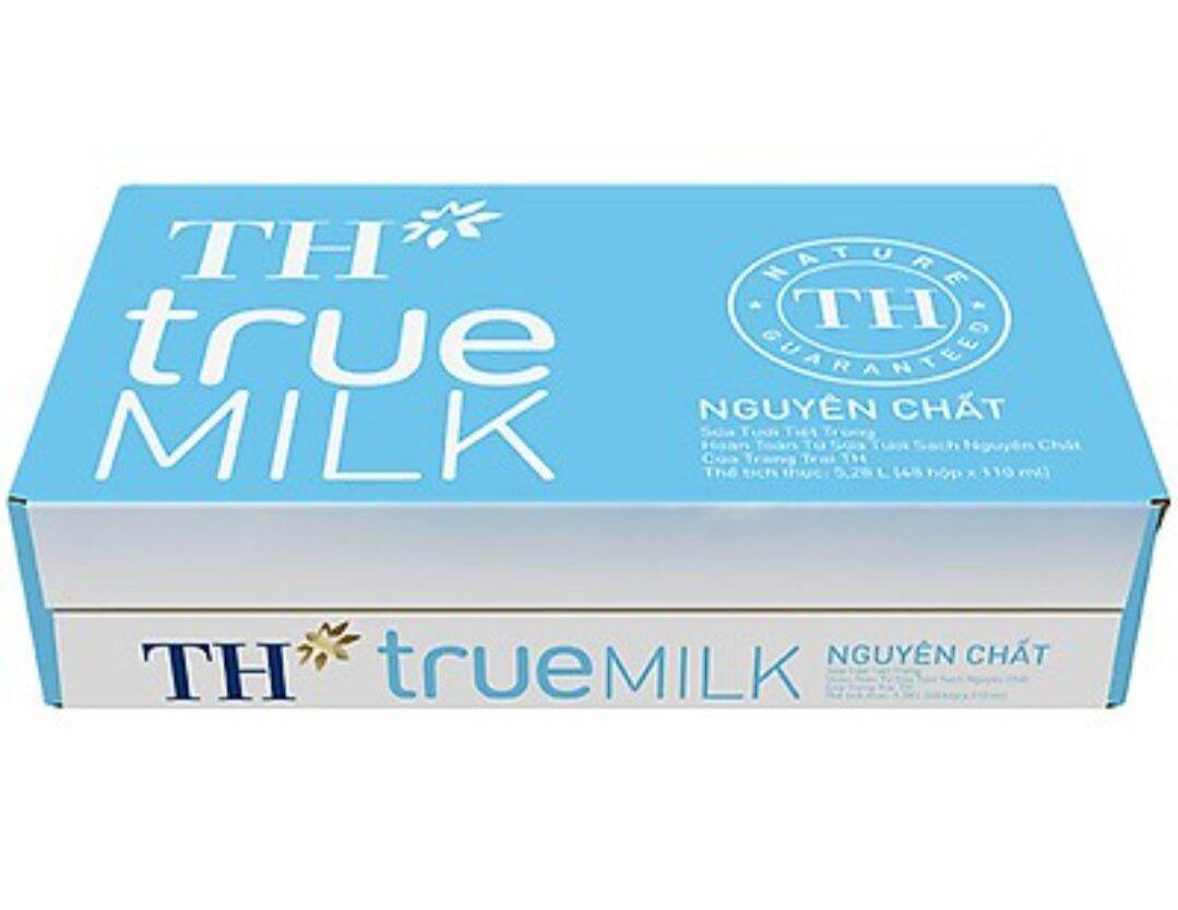 [HCM]Thùng sữa tươi tiệt trùng TH True Milk 110 ml × 48 hộp ( Nguyên chất / Có đường / Ít đường / Dâu / Sô )