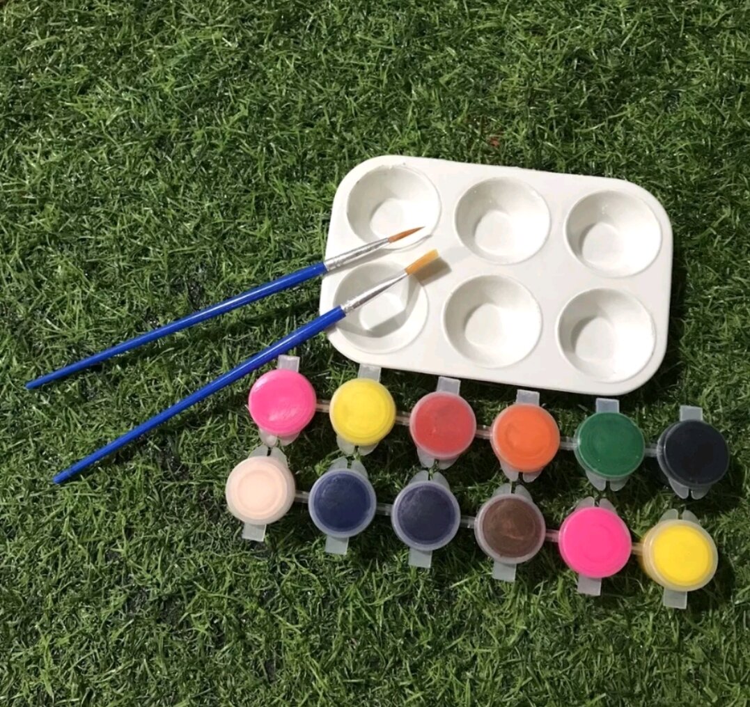 Combo cọ, khay,1 dây màu tô tượng