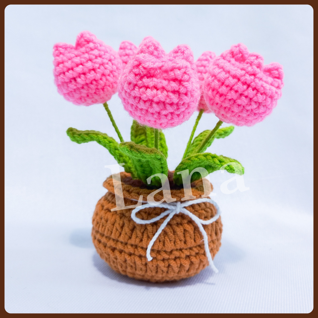 Chậu hoa TULIP để bàn trang trí/quà tặng (size to)