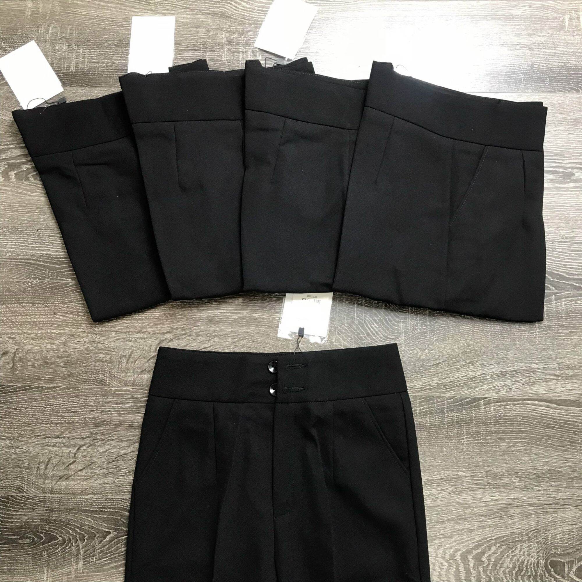 Quần baggy 2 cúc màu đen mặc đẹp