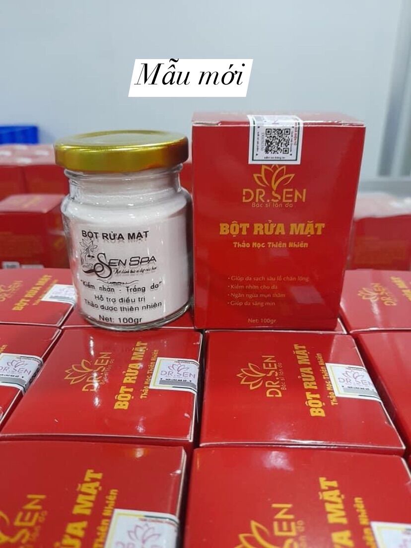 Bột rửa mặt thảo dược kiềm nhờn,trắng da dr sen,senspa