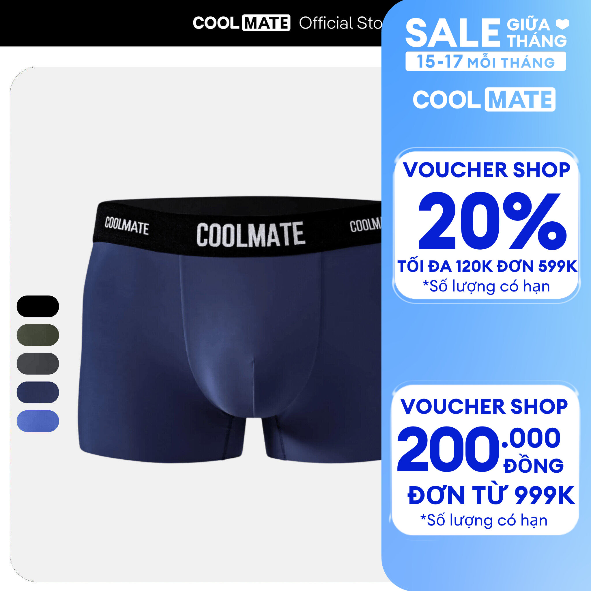 Quần lót nam Trunk Excool Clean Cut - Coolmate