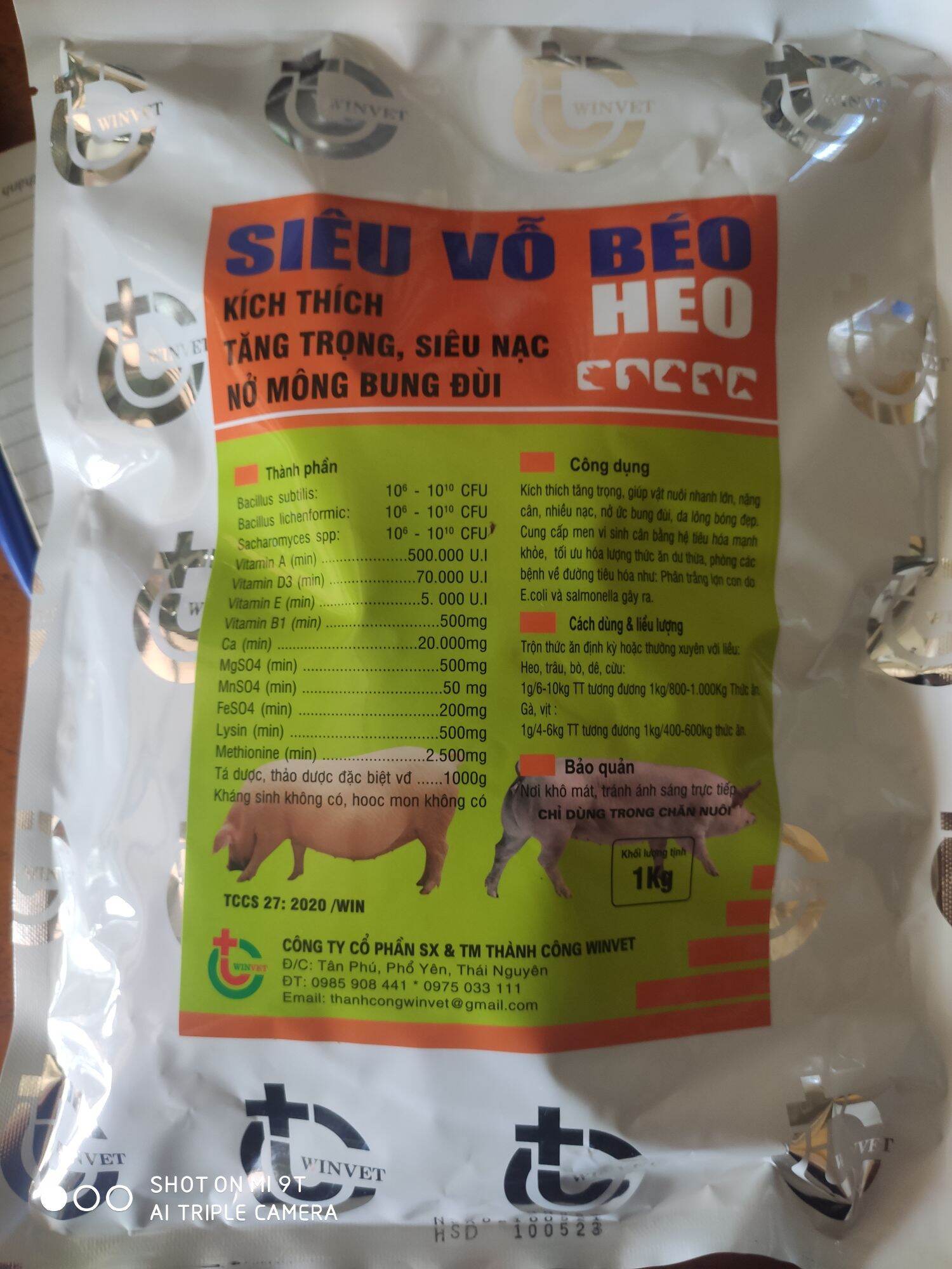 1kg Siêu Vỗ Béo Heo chất lượng cao.
