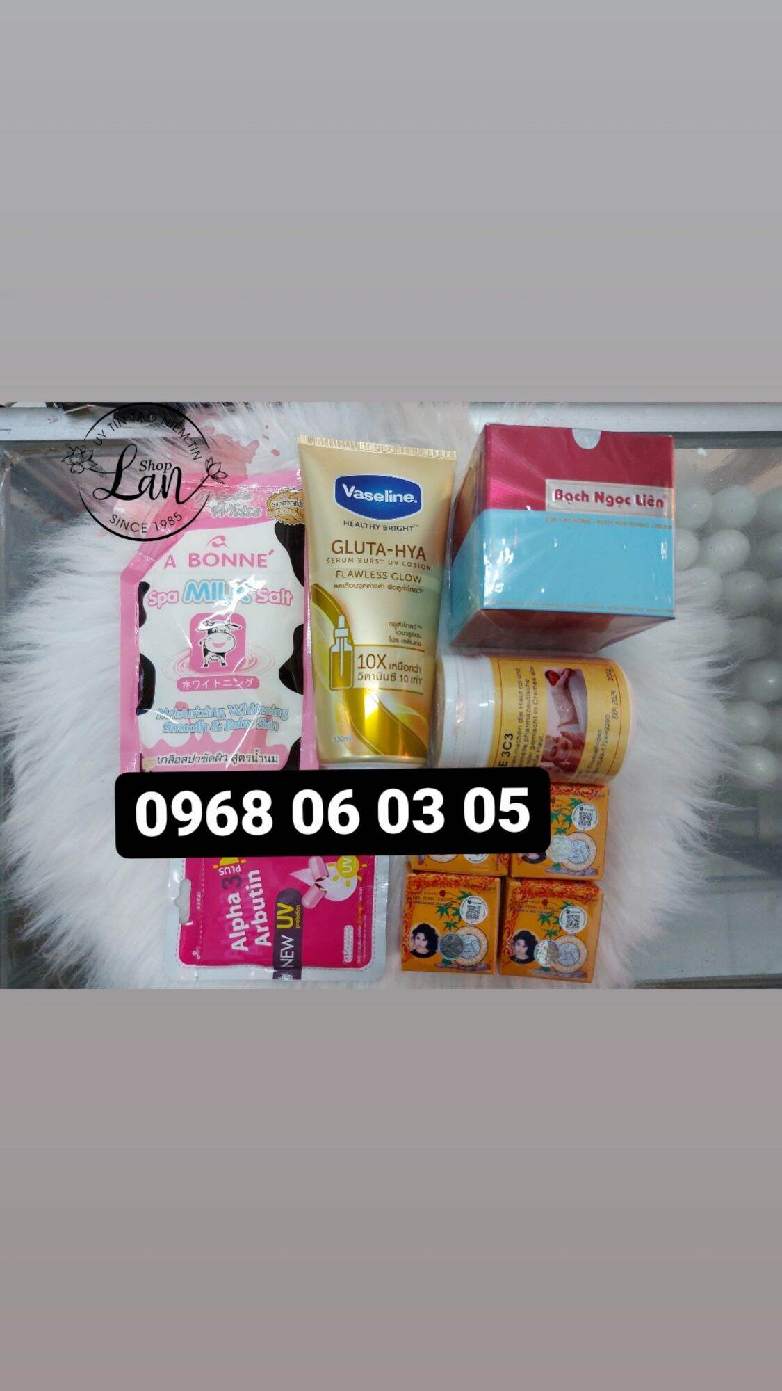 Combo kem dưỡng trắng body bạch ngọc liên vaseline butin muối bò sâm vàng