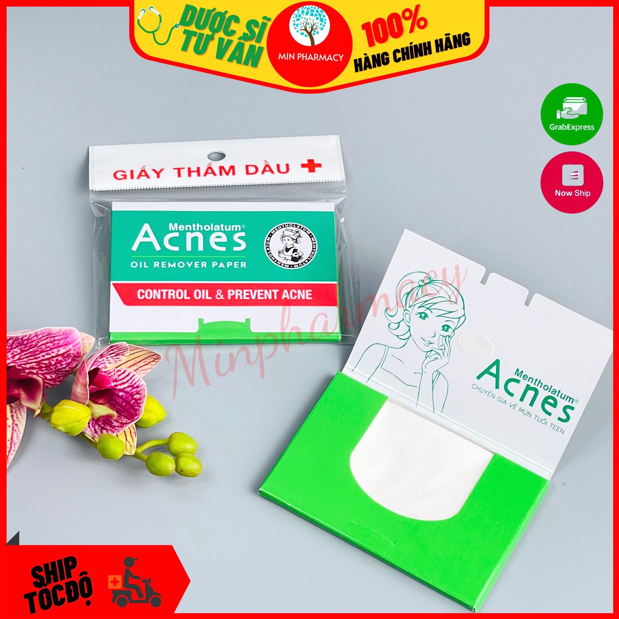 [HCM]GIẤY THẤM DẦU ACNES Oil Remover Paper - 100 tờ - Minpharmacy