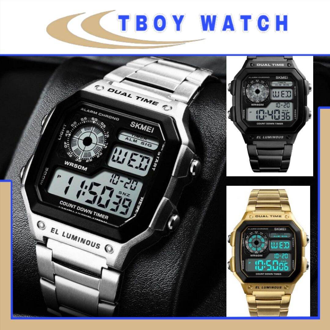 Đồng hồ nam điện tử Skmei s135 phong cách casio_AE1200 thời trang chống nước tốt