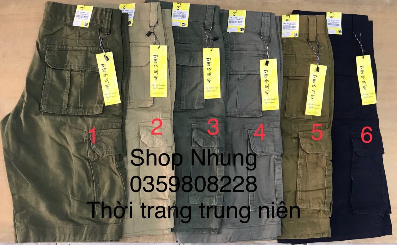 Quần short kaki túi hộp nam trung niên chất đẹp phong cách hàn quốc
