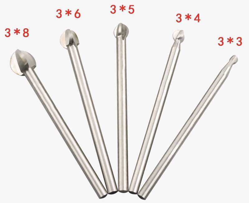 Bộ mũi khoan khắc gỗ quả đào 3 lưỡi cán 3mm