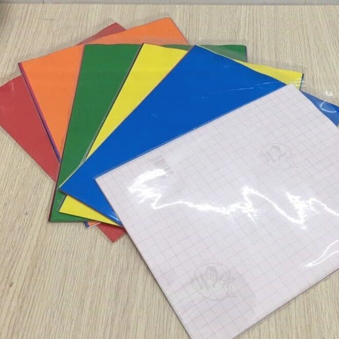 Combo 2 xấp giấy màu thủ công có keo (1 xấp gồm 7 tờ, 7 màu) 17x21cm