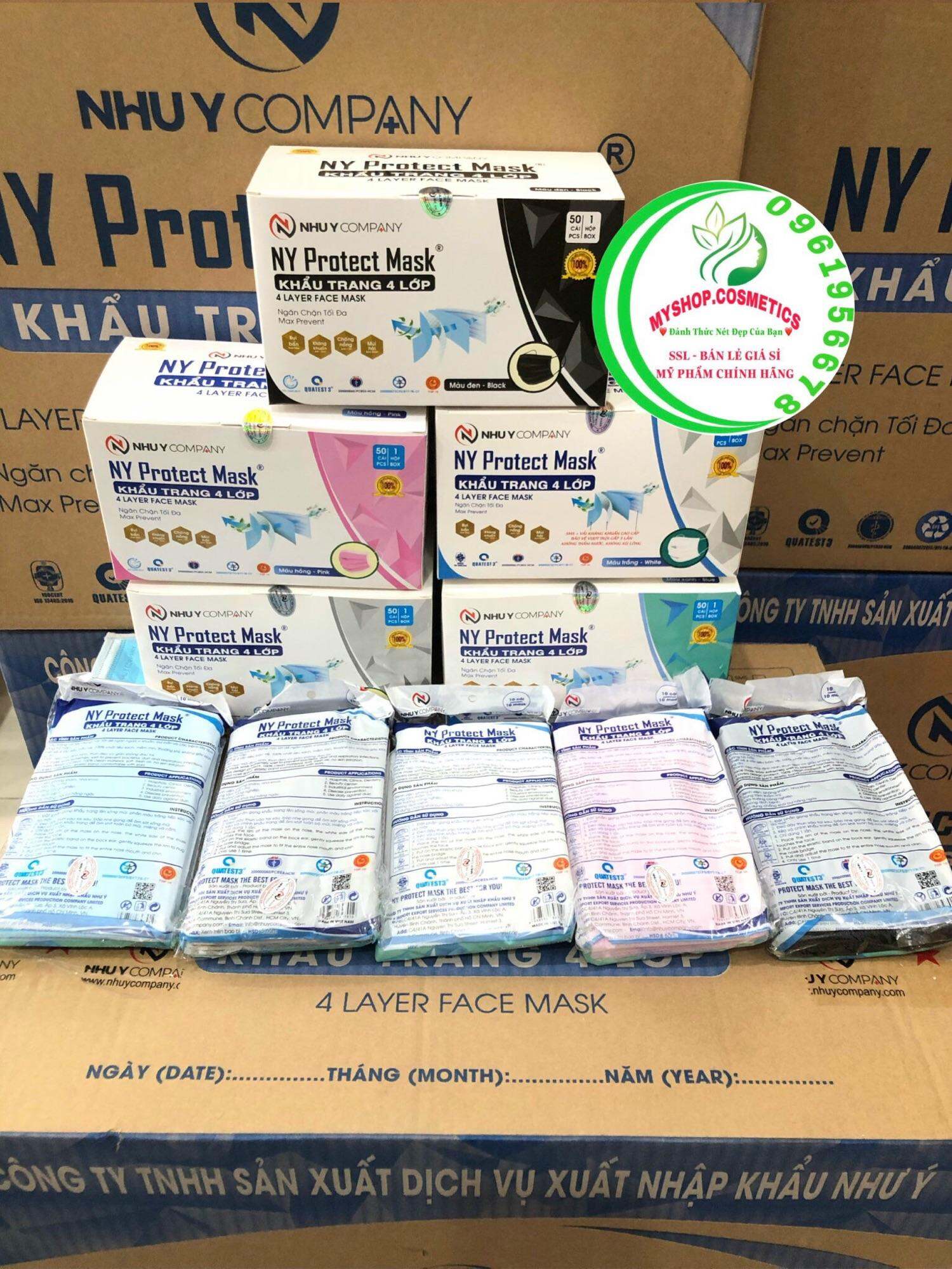 COMBO 5 HỘP - ( 5 MÀU ) KHẨU TRANG Y TẾ 4 LỚP NHƯ Ý