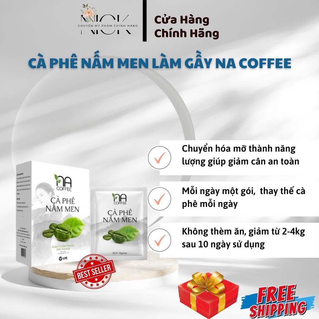 Cà Phê Nấm Men Giảm Cân Vic NA Coffee - Cà phê xanh làm gầy - Mua 5 hộp Tặng 1 Đai nịt bụng