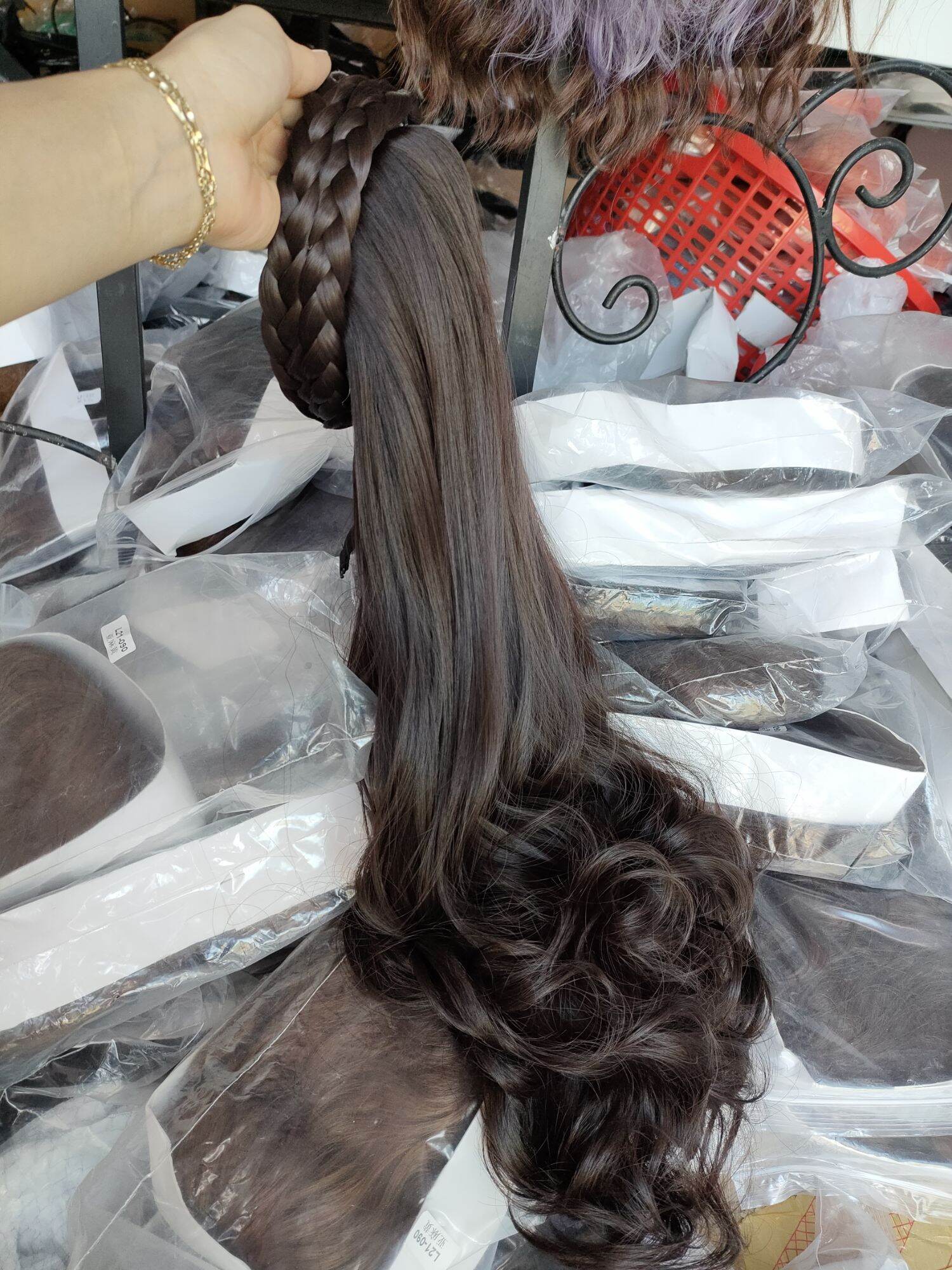 Tóc giả đính cài rít xoăn[GIÁ SỈ]