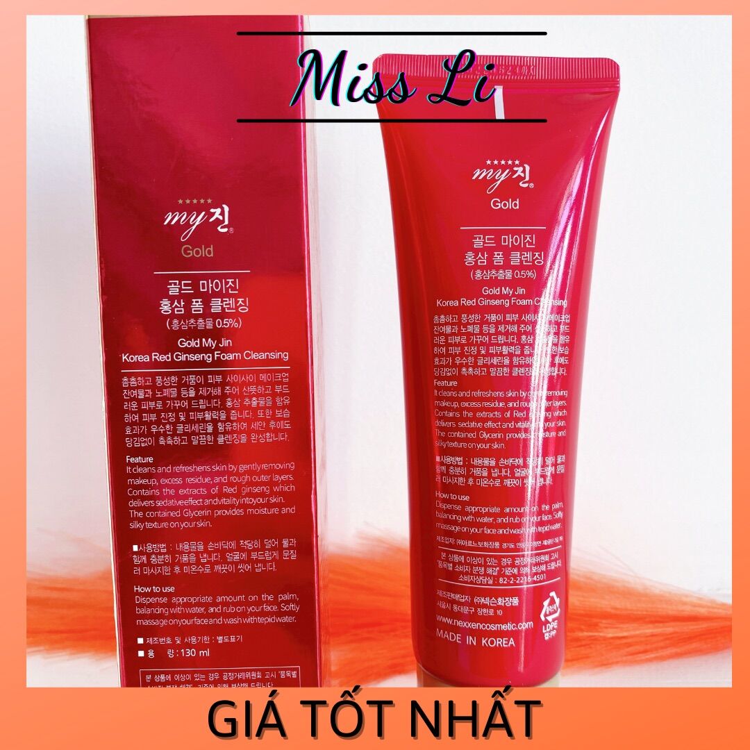 [HCM]?? [GIÁ TỐT] ?? SỮA RỬA MẶT NHÂN SÂM ĐỎ MY GOLD 120ML ✅