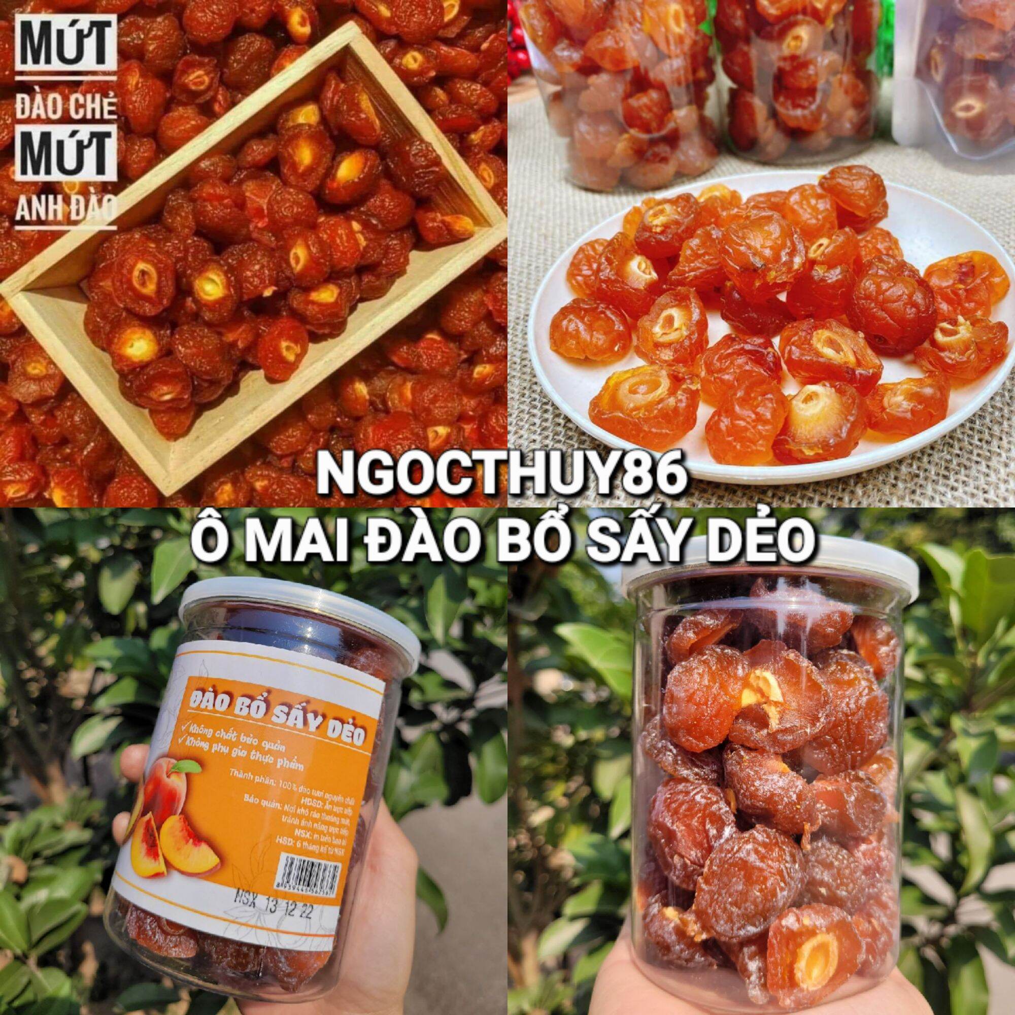 Ô mai đào bổ sấy dẻo