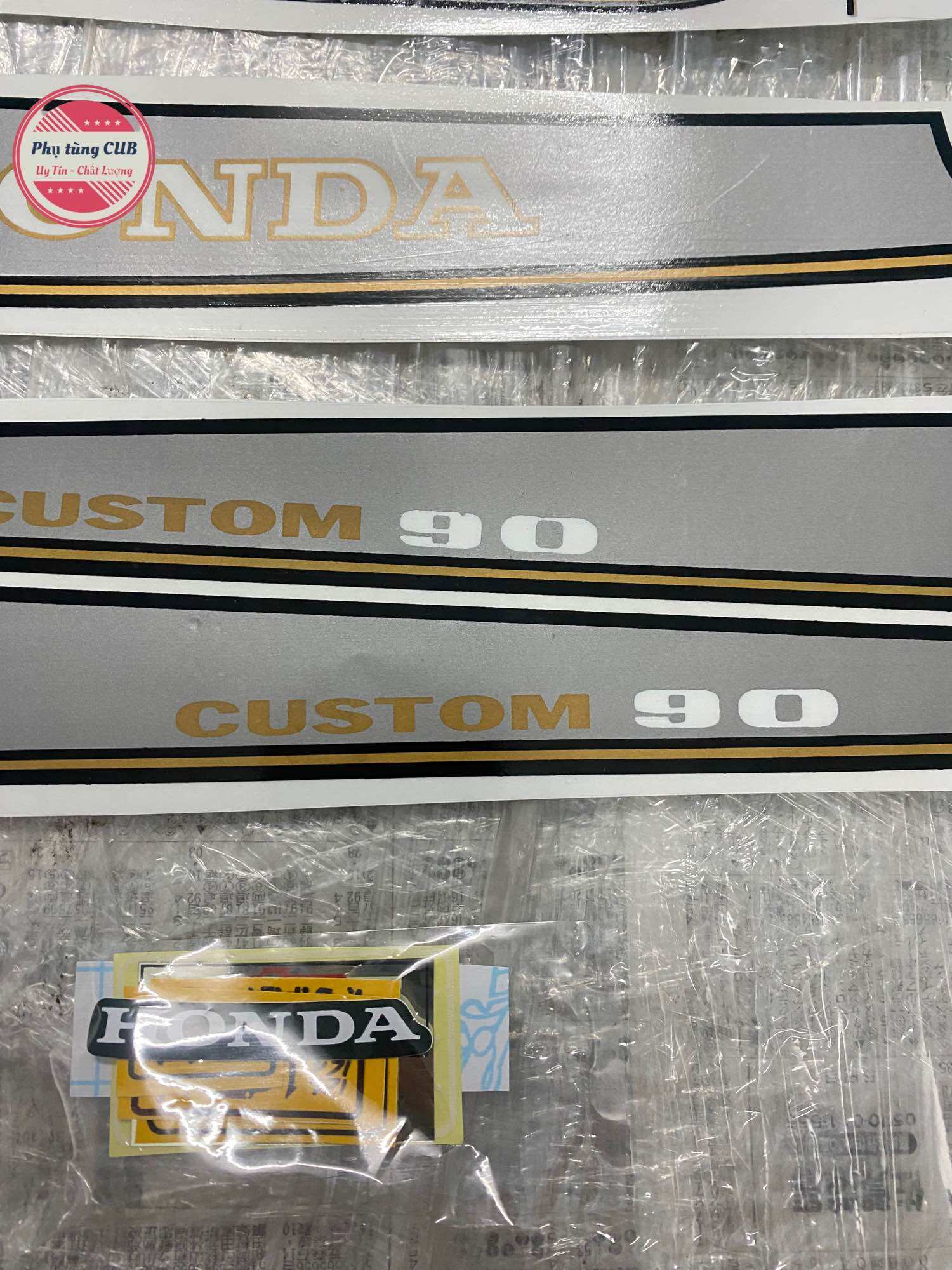 Tem xe cub custom ( 50-70-90) kèm tem thông số