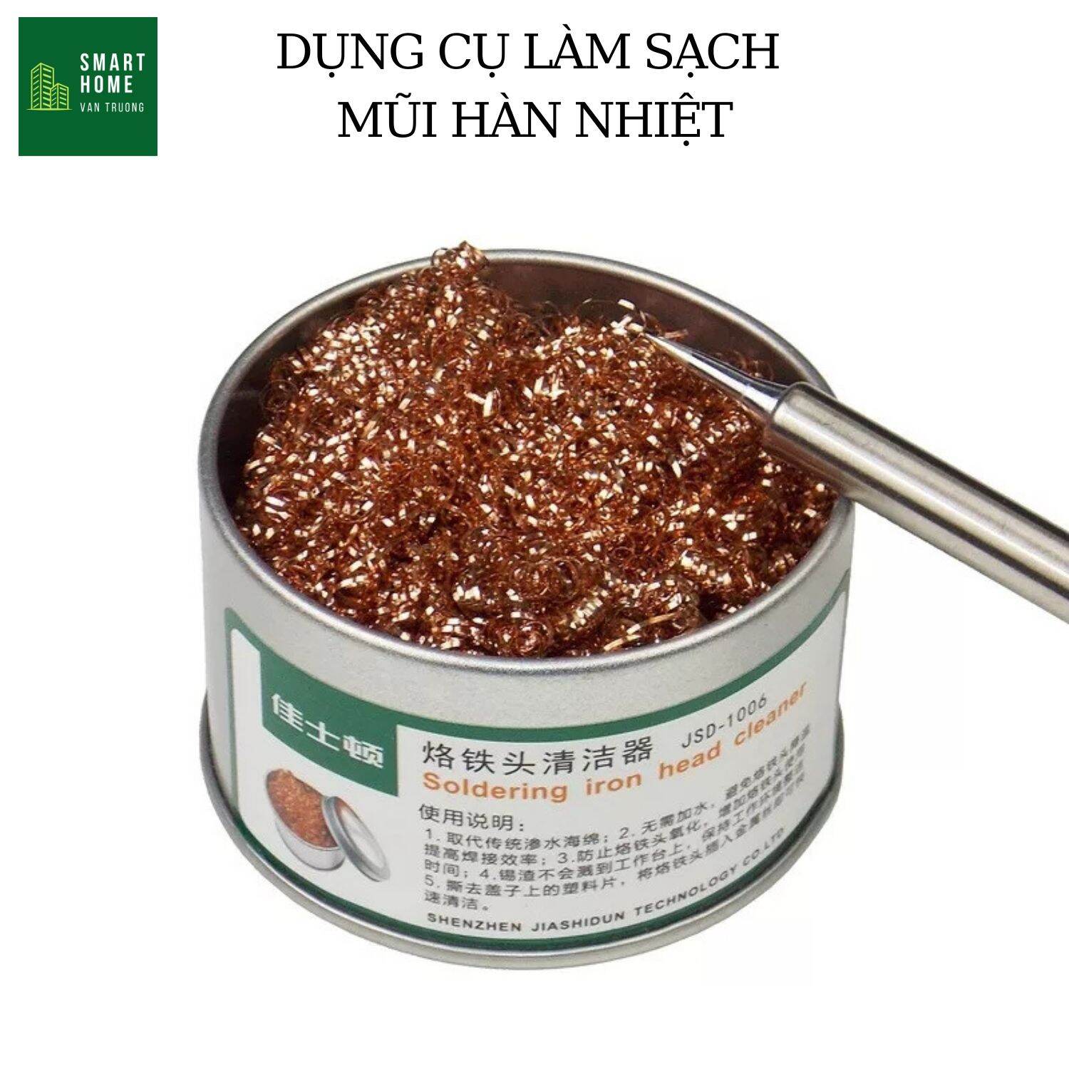Bùi nhùi làm sạch đầu mũi hàn kèm chân đế