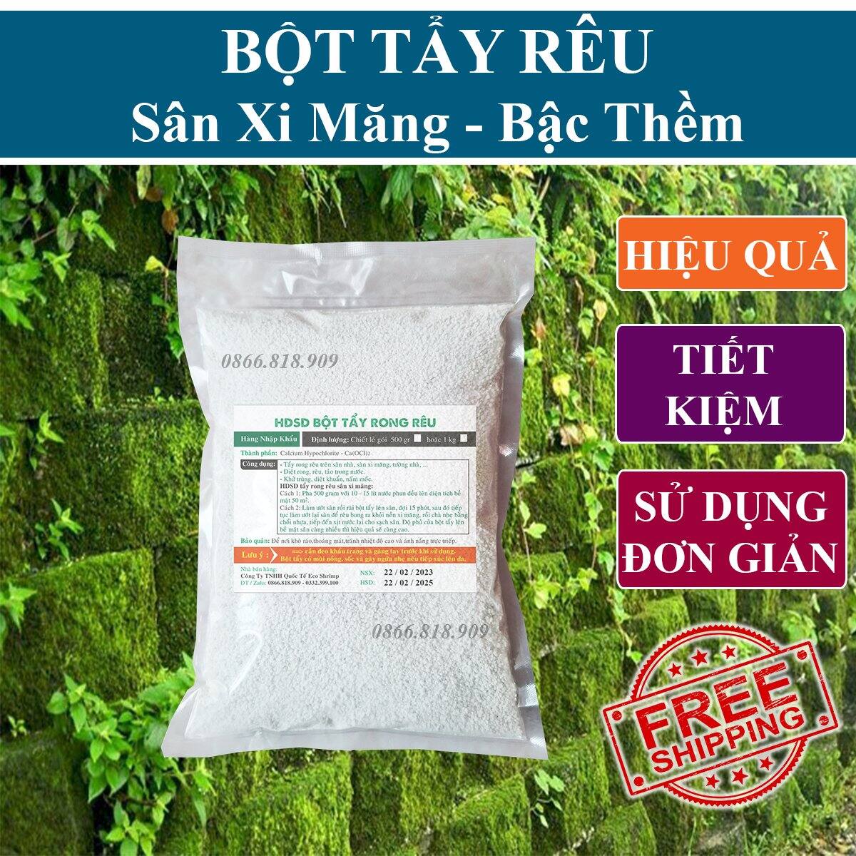 Gói 1 Kg Bột Tẩy Rong Rêu Nhanh - Tẩy Sạch 100% - Bột Tẩy Thông Dụng