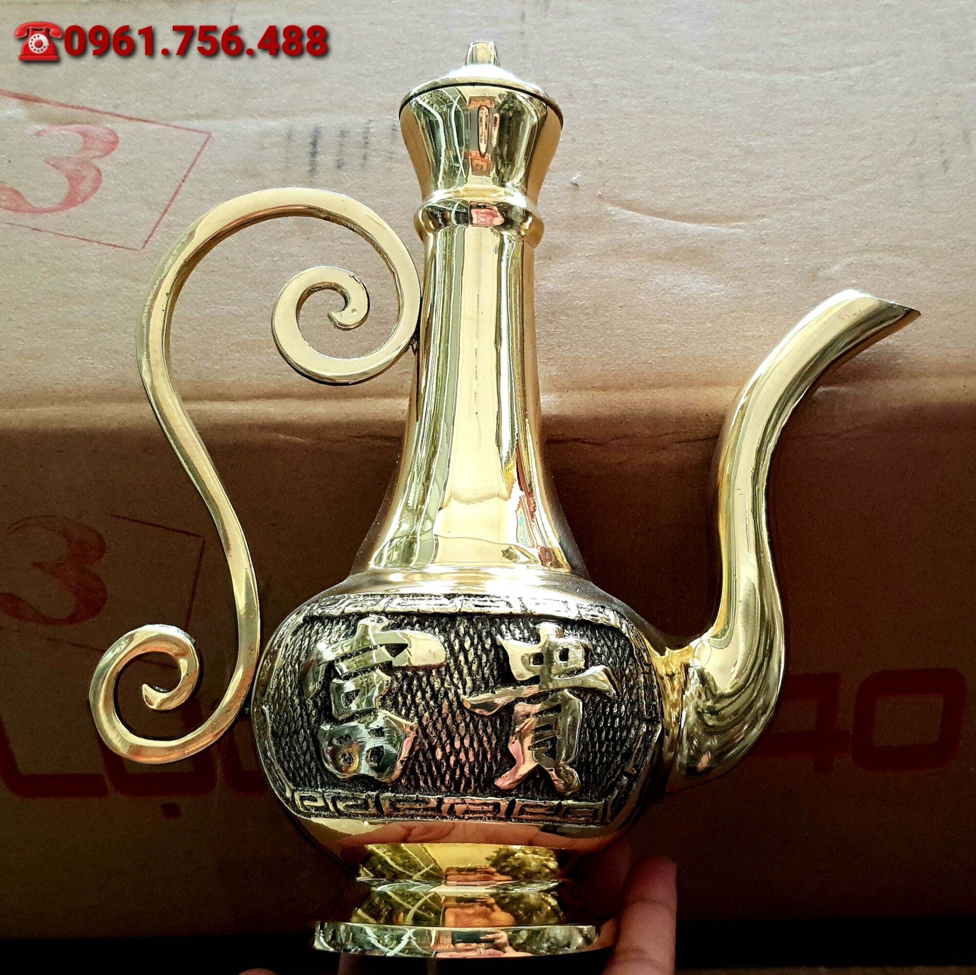 Ấm trà đồng vàng nguyên chất