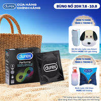 Bao cao su Durex Performa kéo dài thời gian, size 52mm, hộp 3 bao